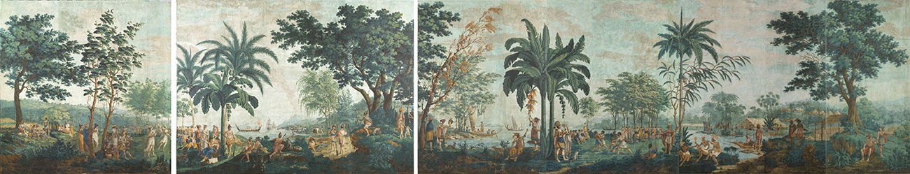 Jean-Gabriel Charvet, Les Sauvages de la mer Pacifique, 1804, papiers peints © Les Arts Décoratifs, Paris Jean Tholance