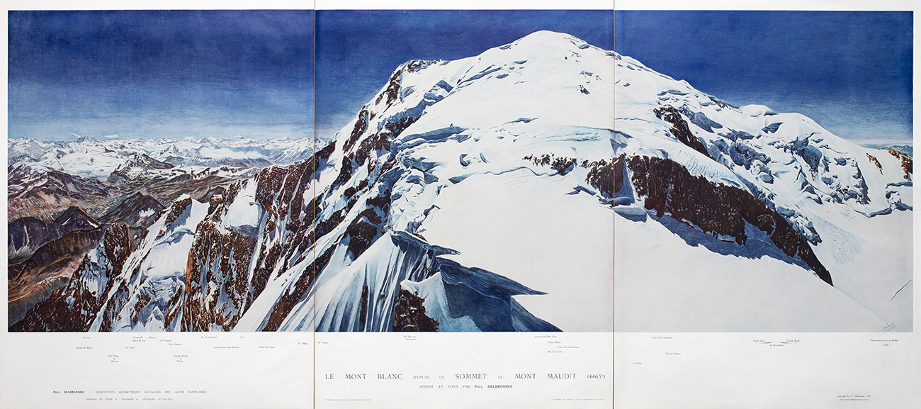 Paul Helbronner, Le mont Blanc depuis le sommet du mont Maudit, 1921, photogravure © Collection C. Corgnet Ph. Marc Heller