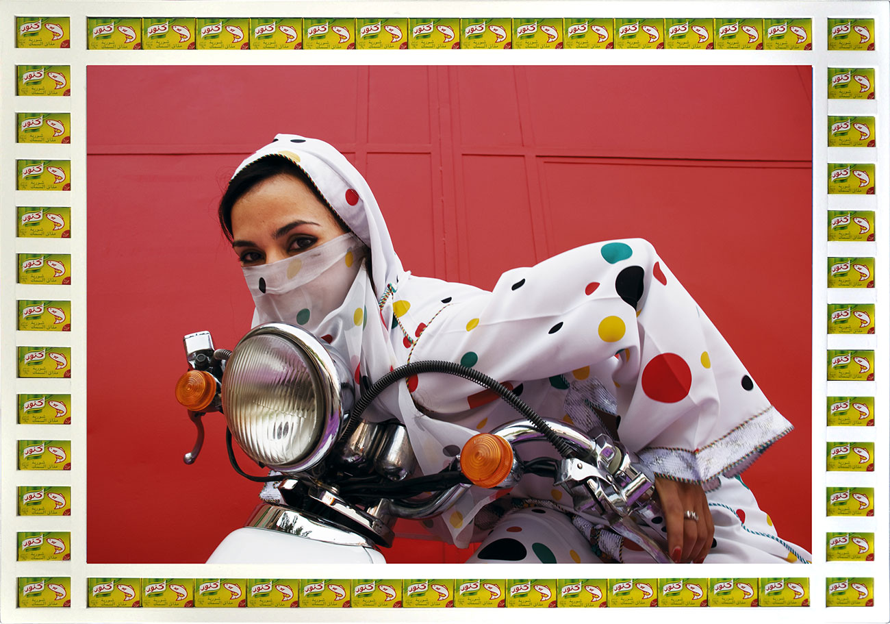 Rider, 2010, metallic lambda print, wooden frame with knor stock packaging © Hassan Hajjaj & HANDPICK JP AKA