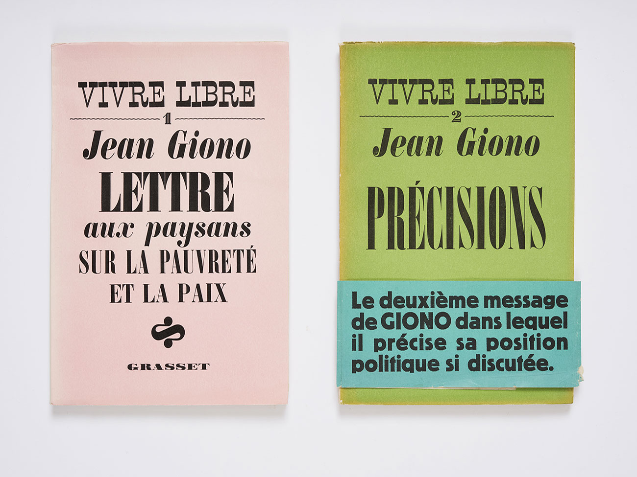 Couvertures de Vivre libre, Grasset, 1938-1939. Association des Amis de Jean Giono. Cliché © David Giancatarina