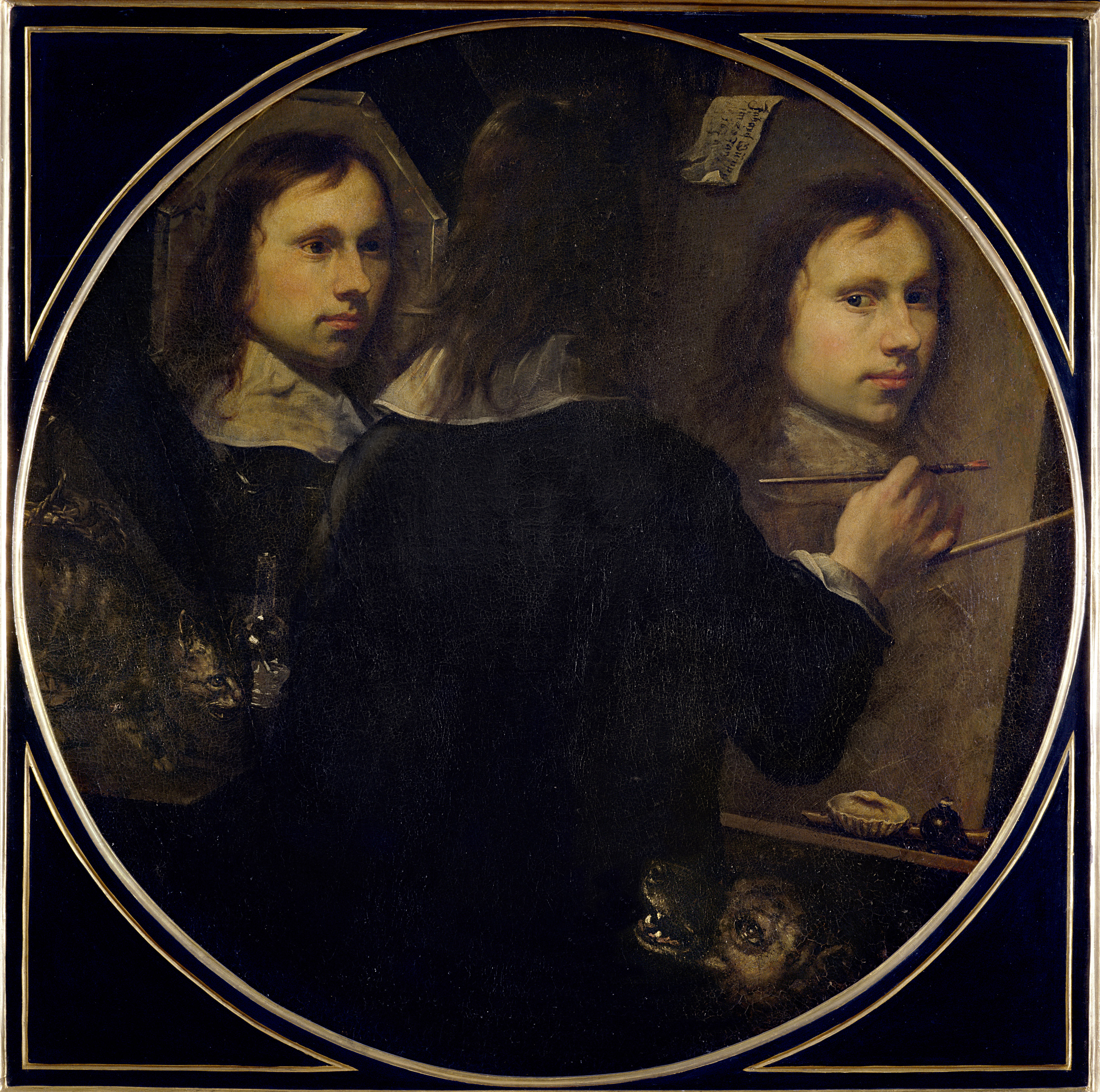Johannes Gumpp, Autoportrait autre (Triple autoportrait), 1646, huile sur toile  Galerie des Offices, Florence