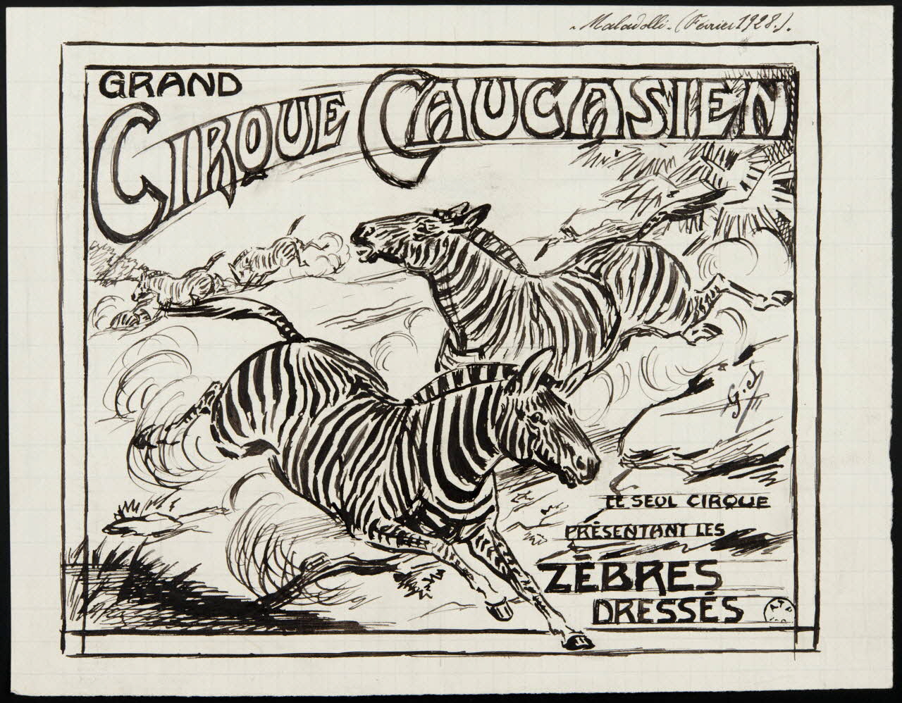 Projet d’affiche pour le Grand Cirque caucasien, Gustave Soury, 1928, Mucem 