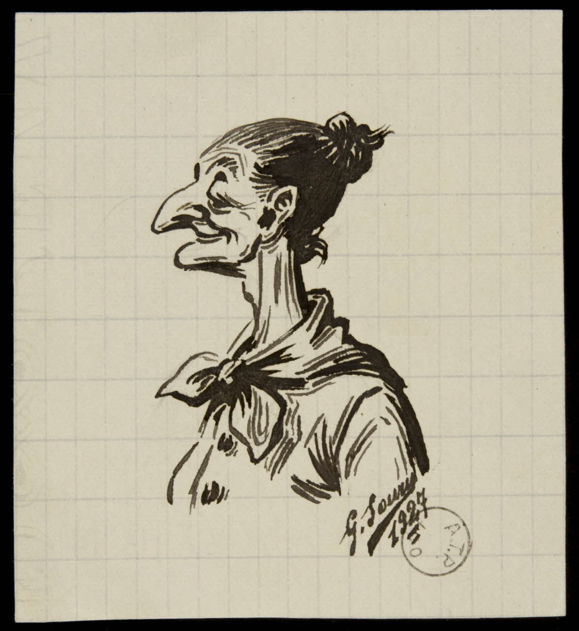 Caricature de vieille femme, 1927