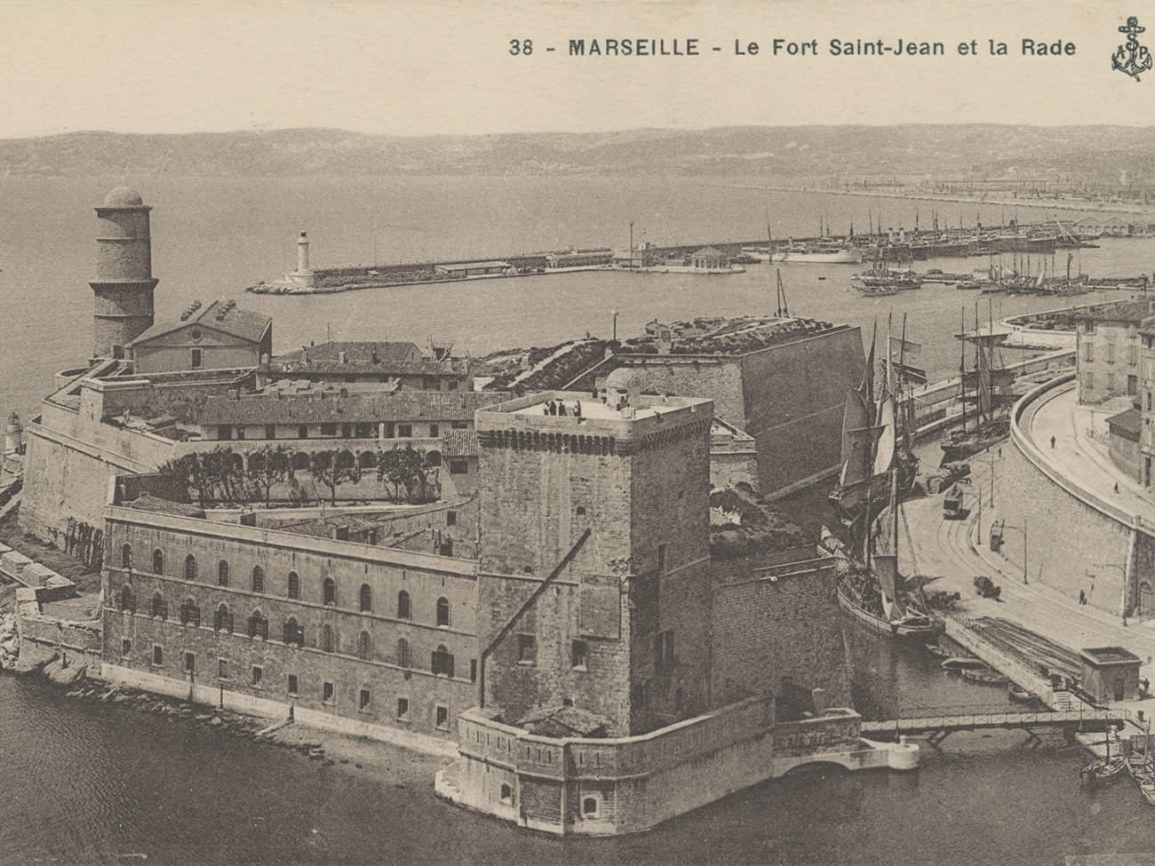 « Marseille, le frot Saint-Jean et la rade », carte postale, vers 1910