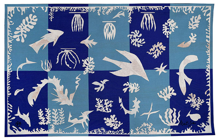 Henri Matisse, Polynésie, la mer, 1959. Tapisserie en laine, 196 × 314 cm. Mobilier national, Paris © Succession Henri Matisse ; image © Mobilier national, Paris / I. Bideau