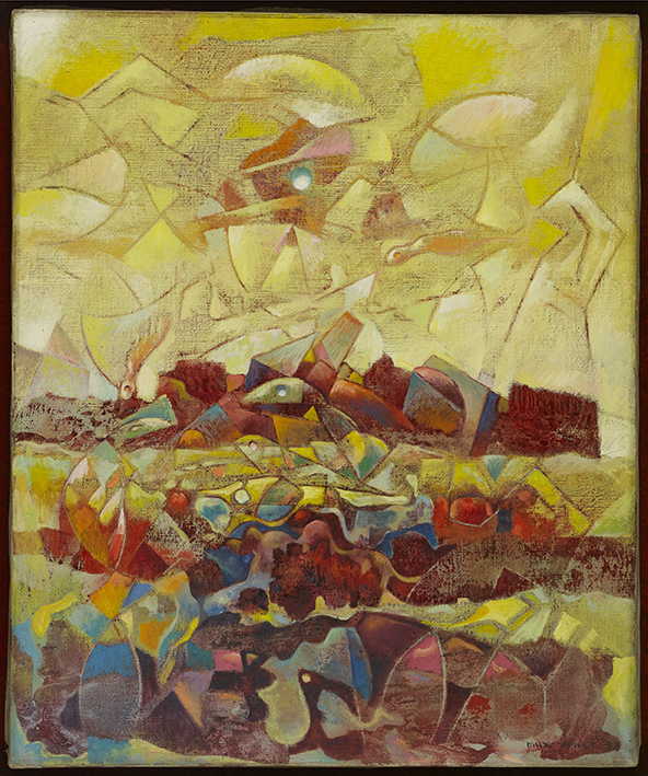 Max Ernst, Coloradeau, 1953. Huile sur toile, 55,2 × 46,3 cm. Musée d’Art moderne de Paris © Julien Vidal / Musée d’Art moderne / Roger-Viollet © Adagp, Paris, 2019