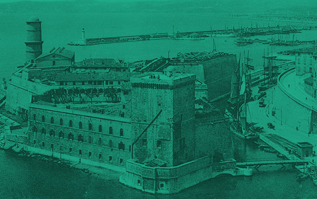 « Marseille, le fort Saint-Jean et la rade », carte postale, vers 1910