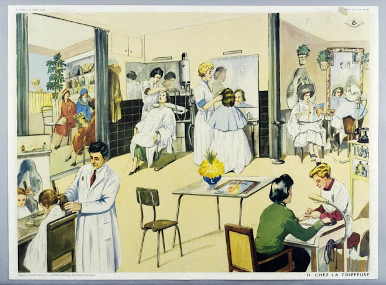 « Chez la coiffeuse », éditions Rossignol, Années 1950 - 1970, Papier 56 x 75,6 cm © Mucem
