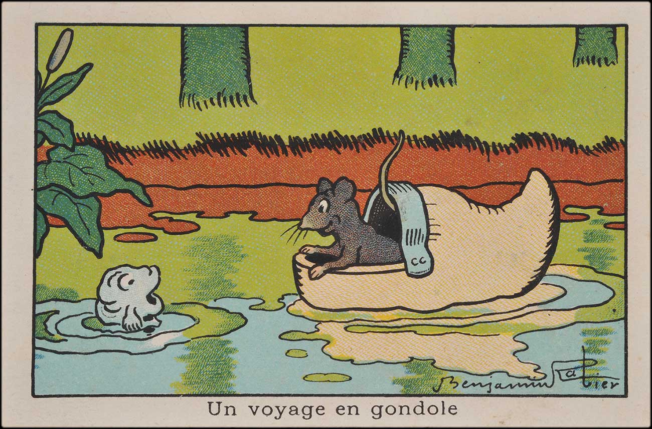 Chromolithographie « Un voyage en gondole », Benjamin Rabier (1864-1939), Début du 20e siècle © Mucem