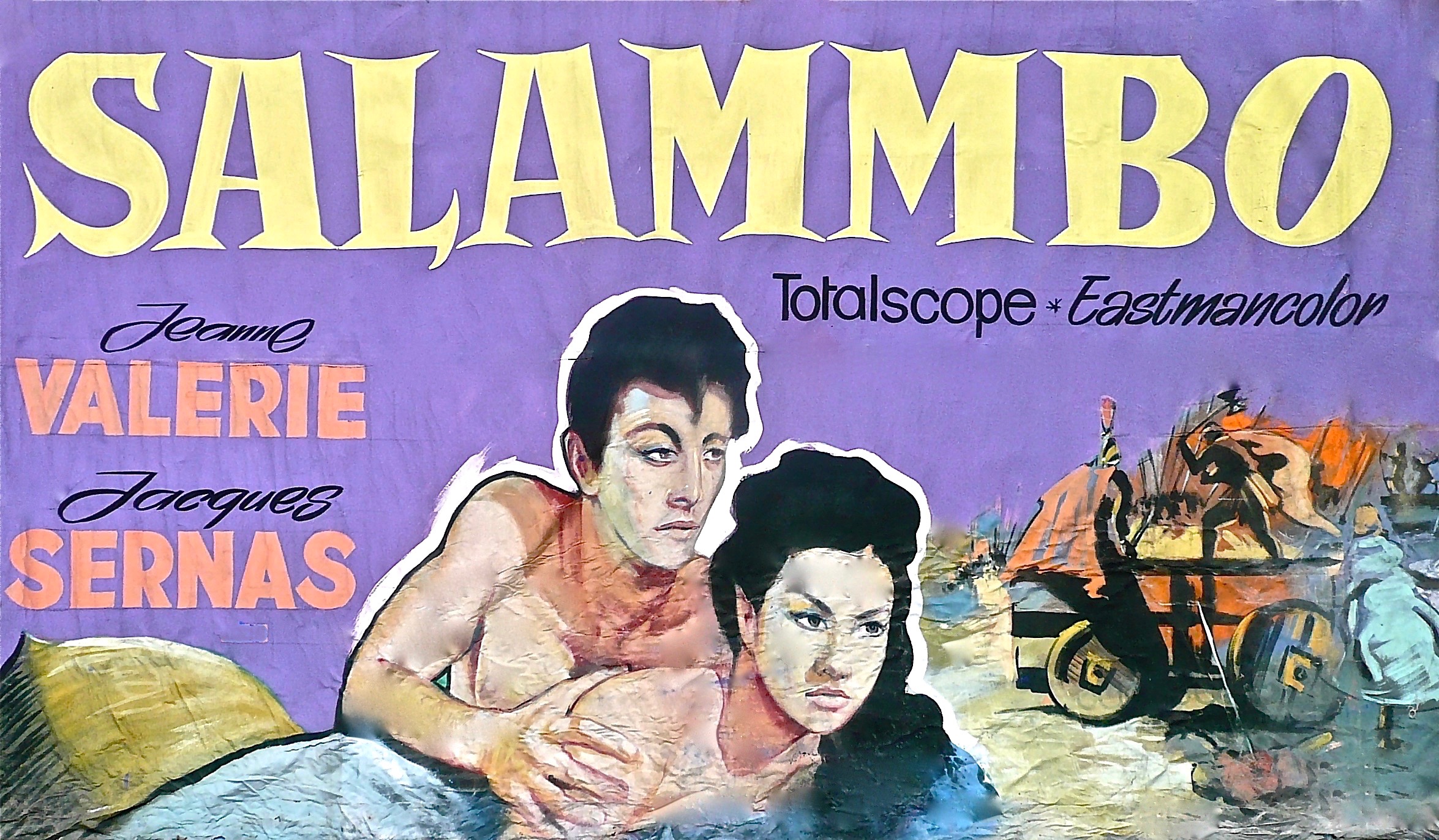  Publidécor, Affiche du film Salammbô de Sergio Grieco, 1960. Toile peinte. Mucem, Marseille © Mucem