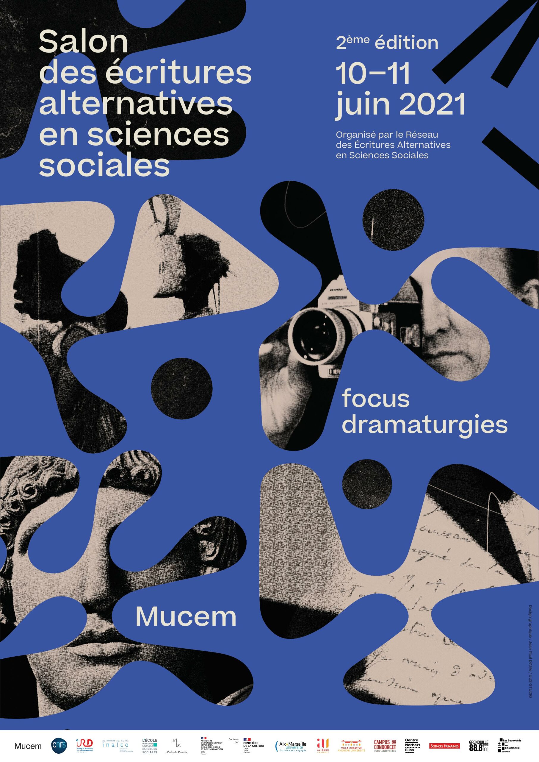 Salon des Écritures Alternatives en Sciences sociales #2 Focus « Dramaturgies » © Graphisme : Jean Paul D’Alife – UUS-STUDIO
