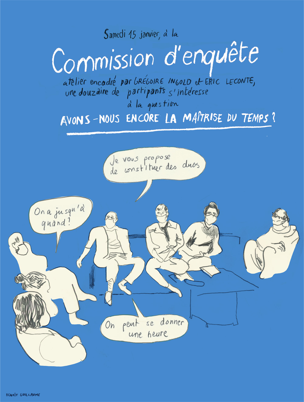 Journal dessiné "La commission d'enquête" par Benoit Guillaume, 15 janvier 2022