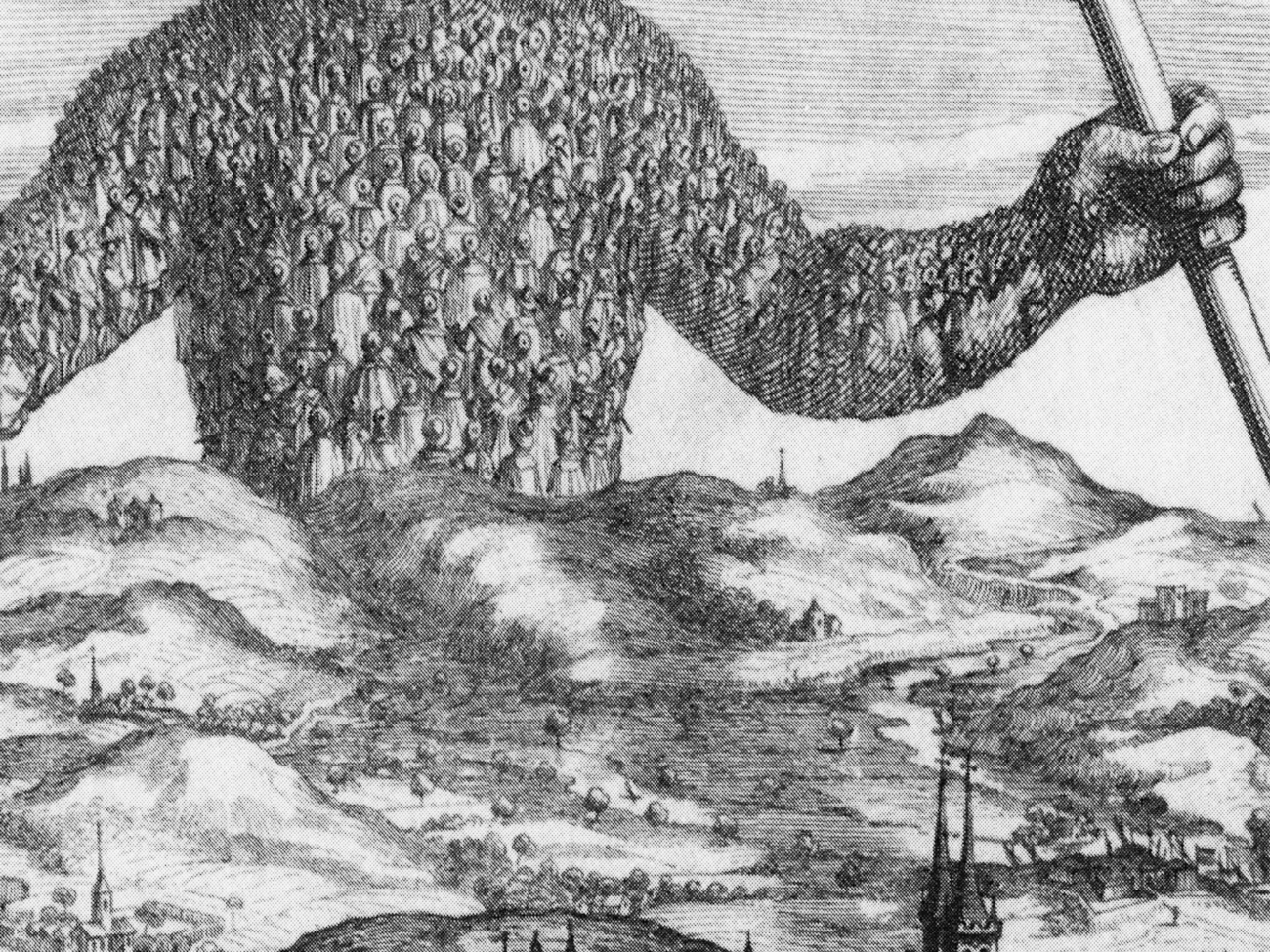 Abraham Bosse, Frontispice du “Leviathan” de Thomas Hobbes, 1651 (détail)