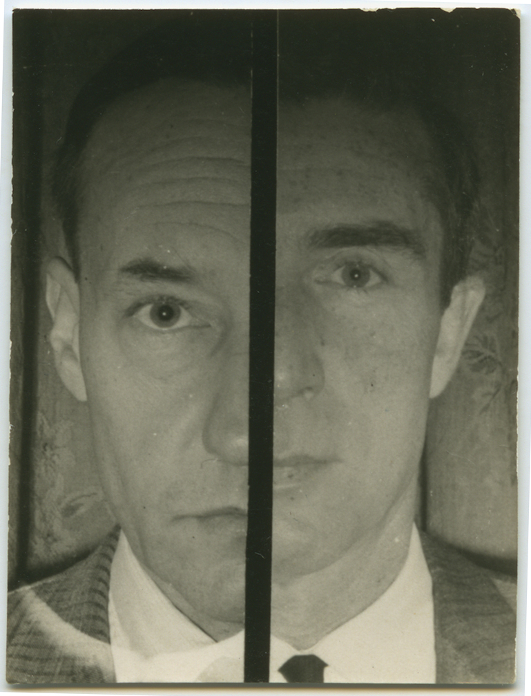 3. Ian Sommerville. Cut-up, Double portrait de William S. Burroughs et Brion Gysin, 1962. Photomontage. Collection Soizic Audouard © D.R. ; photo : Coll. Soizic Audouard
