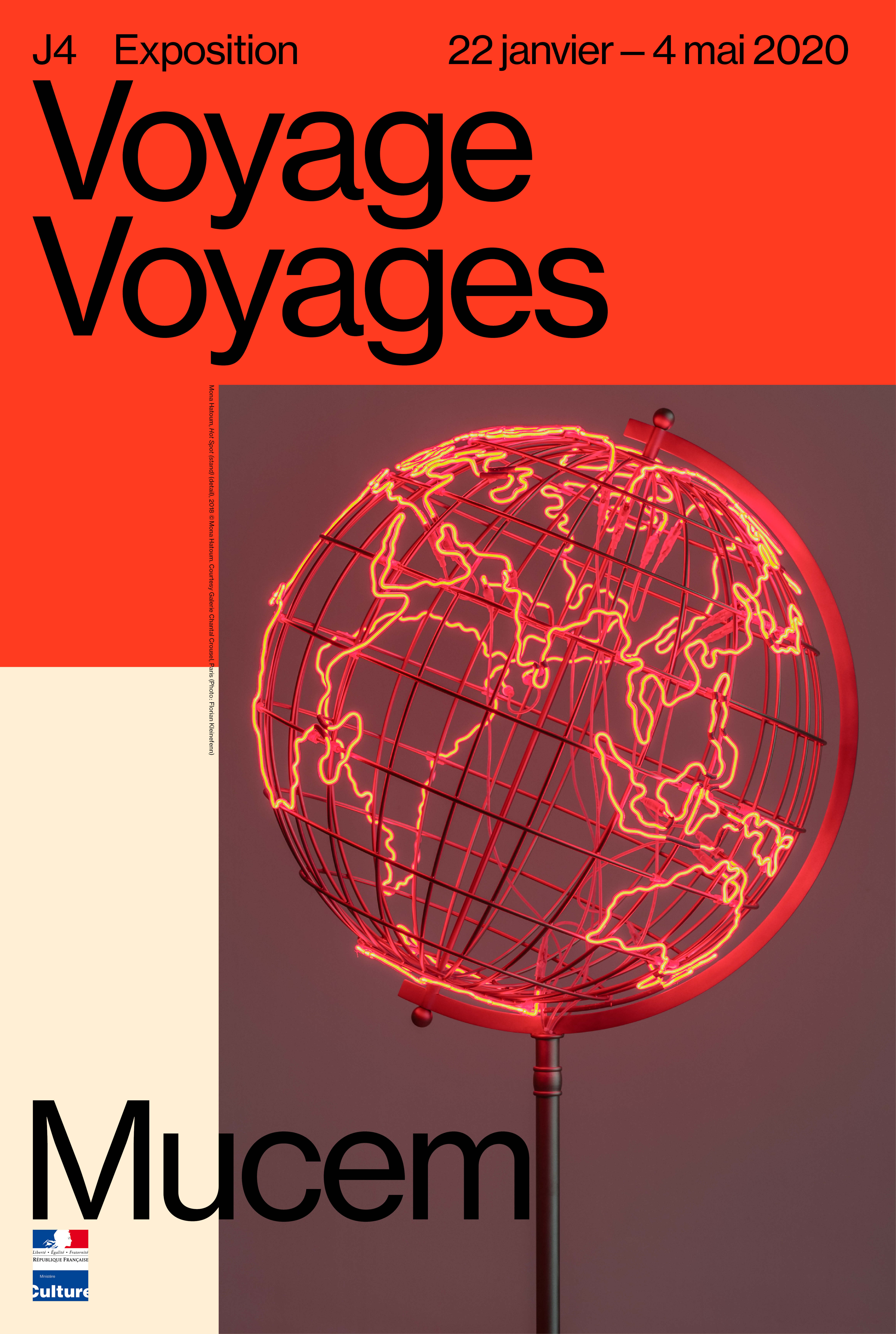 Affiche exposition Voyage Voyages, Mucem